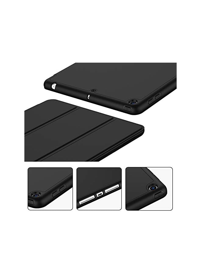 DUSALA iPad 9.7 Case (2018/2017 Model, 6th/5th Generation), Smart Cover with Pencil Holder and Soft Baby Skin Silicone Back and Full Body Protection, Auto Wake/Sleep Cover (Black) - Image 3