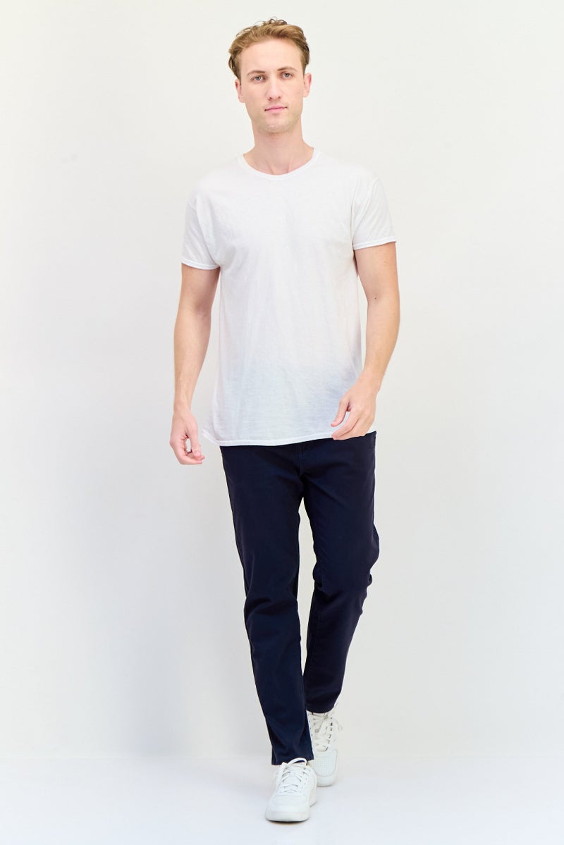 833 POLICE Men Slim Fit Solid Chino Pant, Navy - Image 2