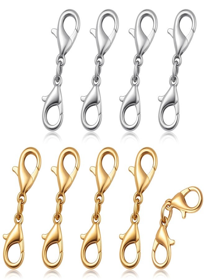 YQQYG 8PCS Double Lobster Clasp, Necklace Clasp Replacement Bracelet Safety Clasps for Necklaces and Bracelets to Wear Safely - Image 1