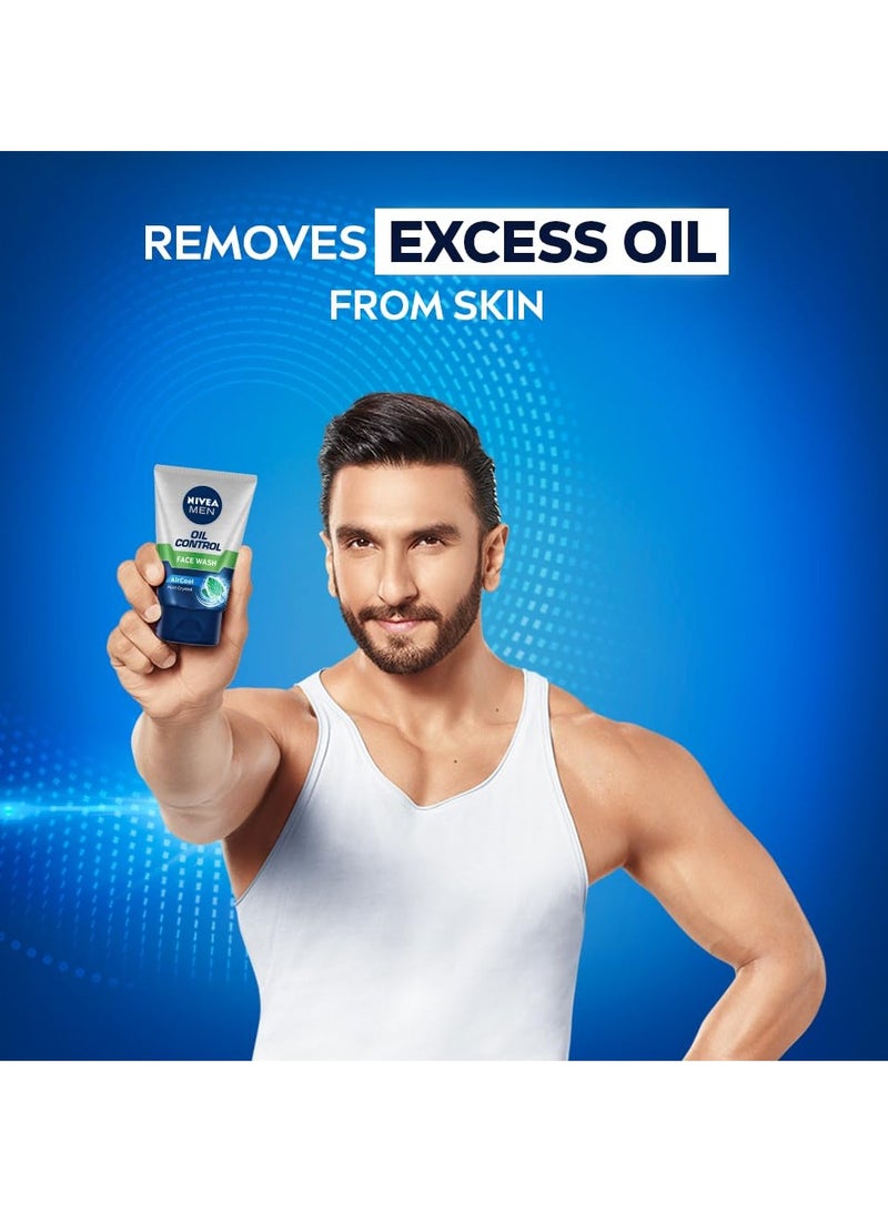 NIVEA MEN Oil Control Face Wash 100 g | With Magnolia Bark Extracts for 12 Hr Oil Control in Summer | 10 X Vitamin C Effect for Radiant Skin | For Oily Skin - Image 2