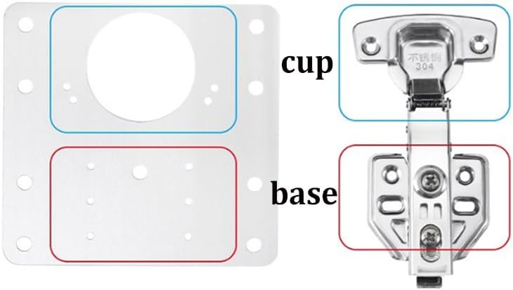 SHOWAY Cabinet Door Hinges Repair Plate Double Thickening Easy Installation Hinge Repair Plate,Stainless Steel Repair Accessory Plate Bracket with Mounting Screws for Furniture,Shelves,Cabinet (6 Pcs) - Image 5