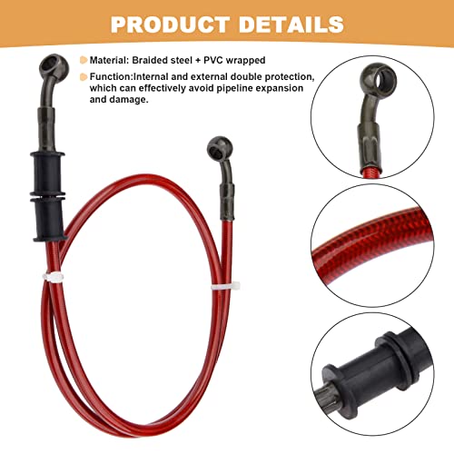 Mtsooning 120cm Motorcycle Brake Clutch Line, Universal Hydraulic Oil Pipe, Rotatable Front & Rear Gas Hose Banjo Bolt Replacement for Dirt Bike ATV Moped Scooter - Image 3