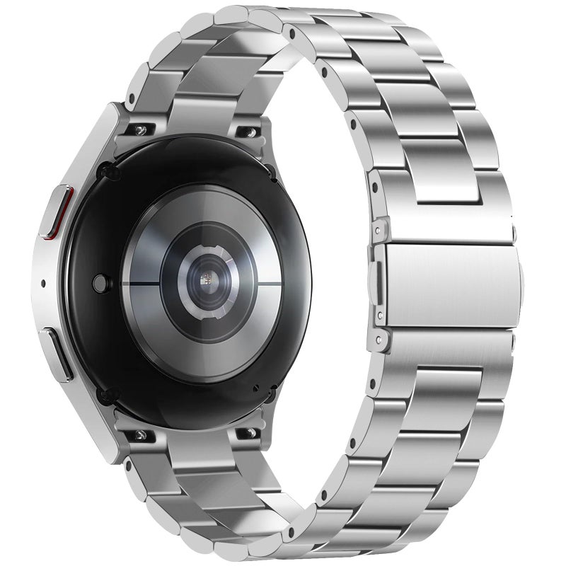 Anlinser No Gap Bands Compatible with Samsung Galaxy Watch 7/6/5/4/FE Band 44mm 40mm/Watch 6 Classic Band 47mm 43mm/Watch 5 Pro 45mm/Watch 4 Classic, 20mm Metal Strap for Women Men, Silver - Image 2