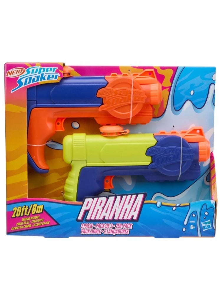 HASBRO - NERF Nerf Super Soaker Piranha 2-Pack Water Blaster Set - Image 2