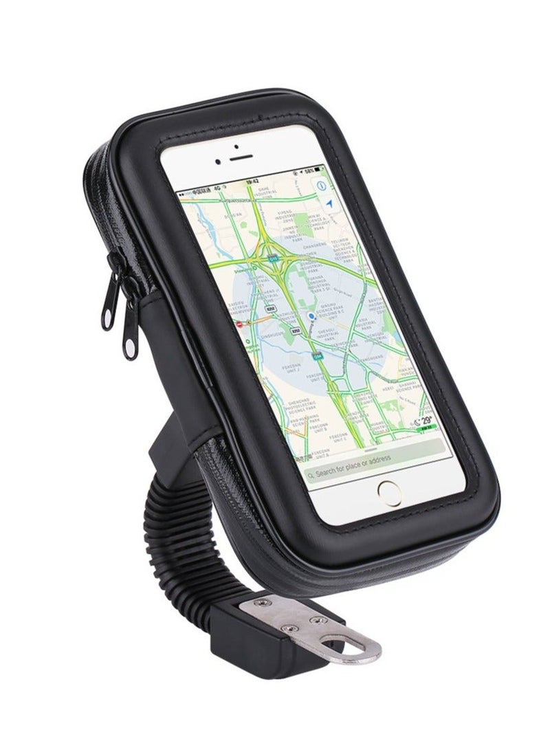 Y&D Motorcycle Phone Mount(XL), 360°Rotation Motorbike Holder Waterproof Pouch Stand Accessory Bike Mount System Handlebar Electronic Accessories  - Image 1