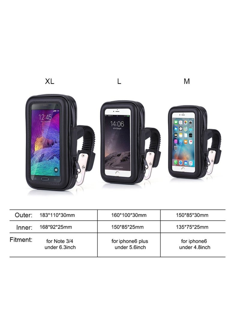 Y&D Motorcycle Phone Mount(XL), 360°Rotation Motorbike Holder Waterproof Pouch Stand Accessory Bike Mount System Handlebar Electronic Accessories  - Image 3