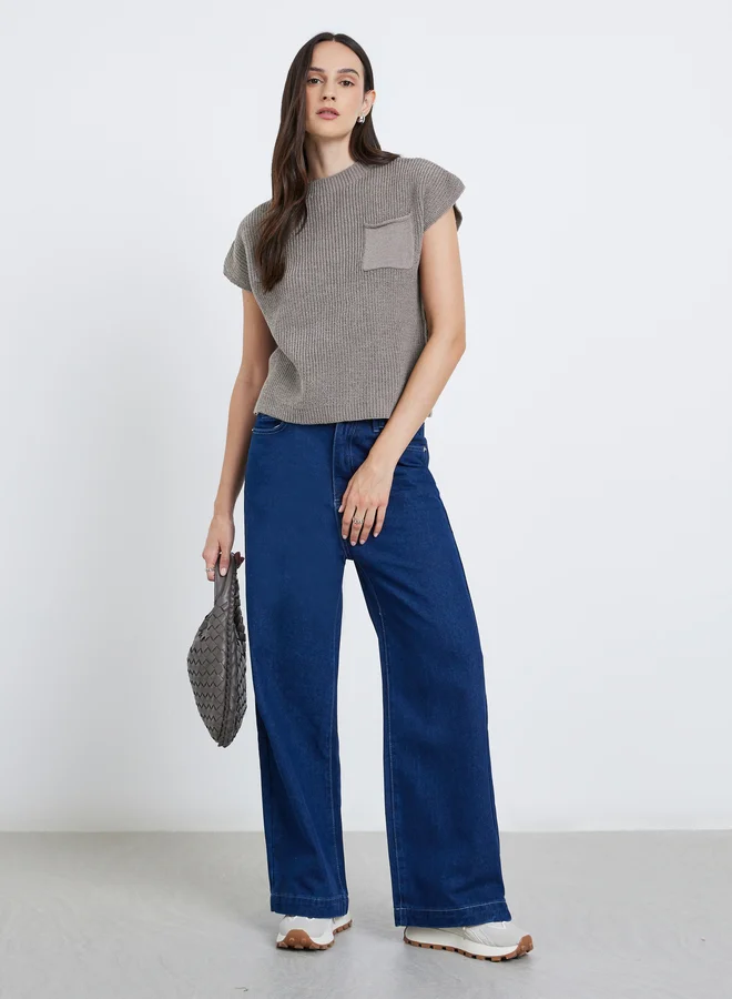 Styli Styli Pocket Details Ribbed Top