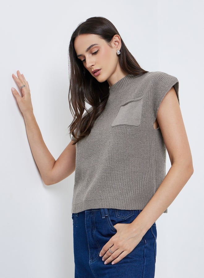 Styli Pocket Details Ribbed Top - Image 1