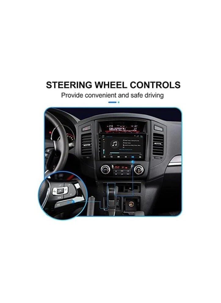 Android Car Stereo for Mitsubishi Pajero 2006 To 2016 6GB RAM 128GB ROM Support SIM Card, Apple Carplay, MirrorLink WiFi BT, 9 Inch IPS Touch Screen with Backup Camera Included