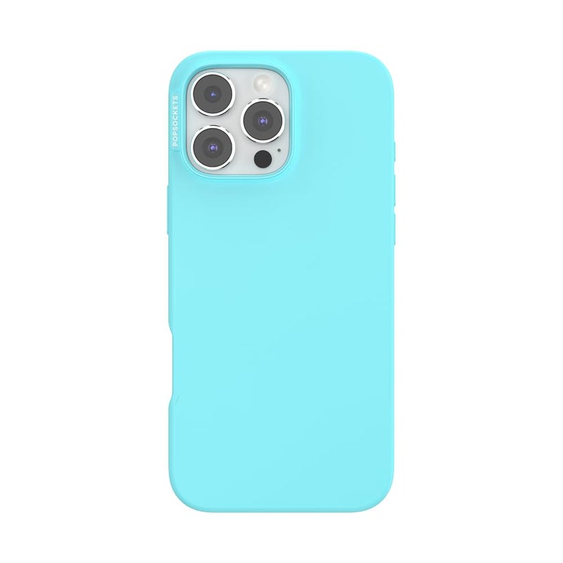 PopSockets iPhone 16 Pro Max Phone Case with MagSafe, Wireless Charging Compatible, Light Blue - Butterfly Pea Blue - Image 1
