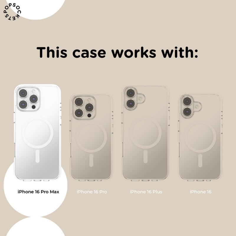 PopSockets iPhone 16 Pro Max Phone Case with MagSafe, Wireless Charging Compatible, Light Blue - Butterfly Pea Blue - Image 4