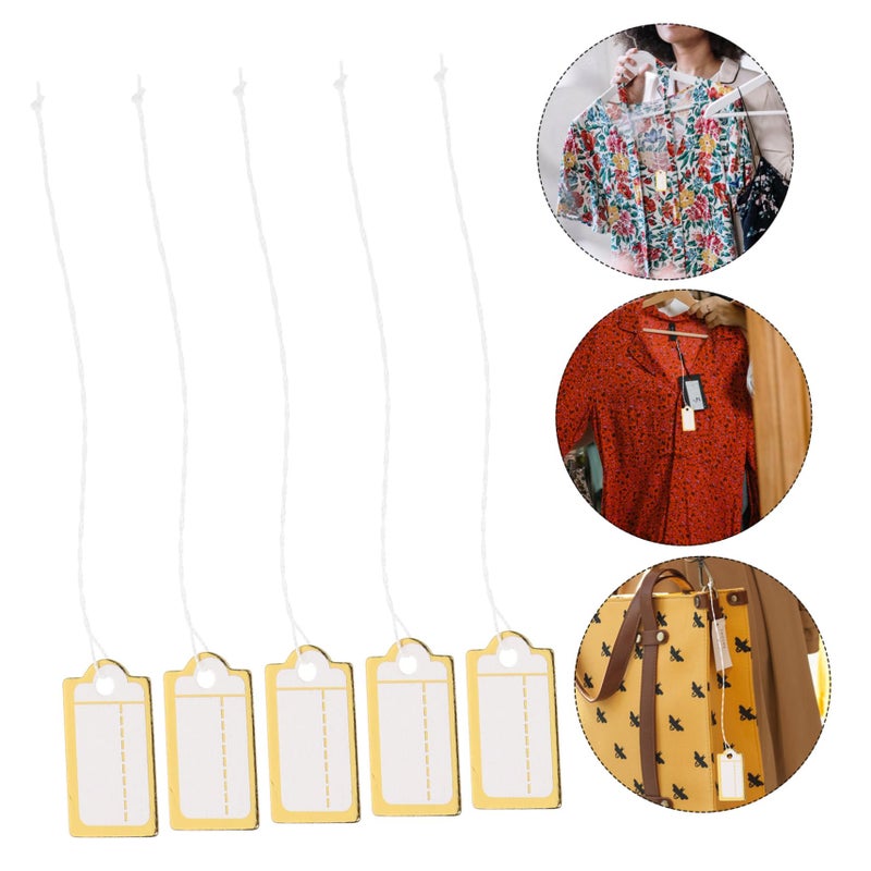 200 Pcs White Price Tags With String For Jewelry Clothing Retail Display Labels - Image 3