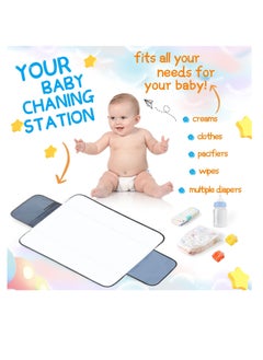 Excefore Portable Diaper Changing Pad, Travel Baby Changing Pad, Waterproof Foldable Diaper Changing Mat, Lightweight & Compact Changing Station, Newborn Gifts  - Image 3