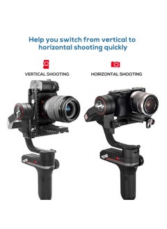 KASTWAVE Aluminum L Bracket Vertical Horizontal Switching Quick Release Plate for DJI Ronin RS2 RSC2 for Zhiyun Weebill-S Gimbal Stabilizer Tripod Monopod and SLRs  - Image 2
