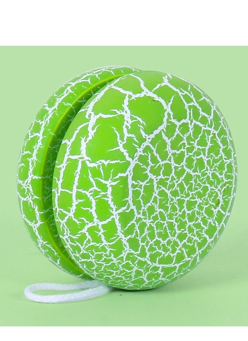 SYOSI - Yoyo Ball, Professional Looping Yoyo Responsive Yoyo Ball Wooden Yoyo Ball with Crack Pattern for Kid Child Green - Image 1