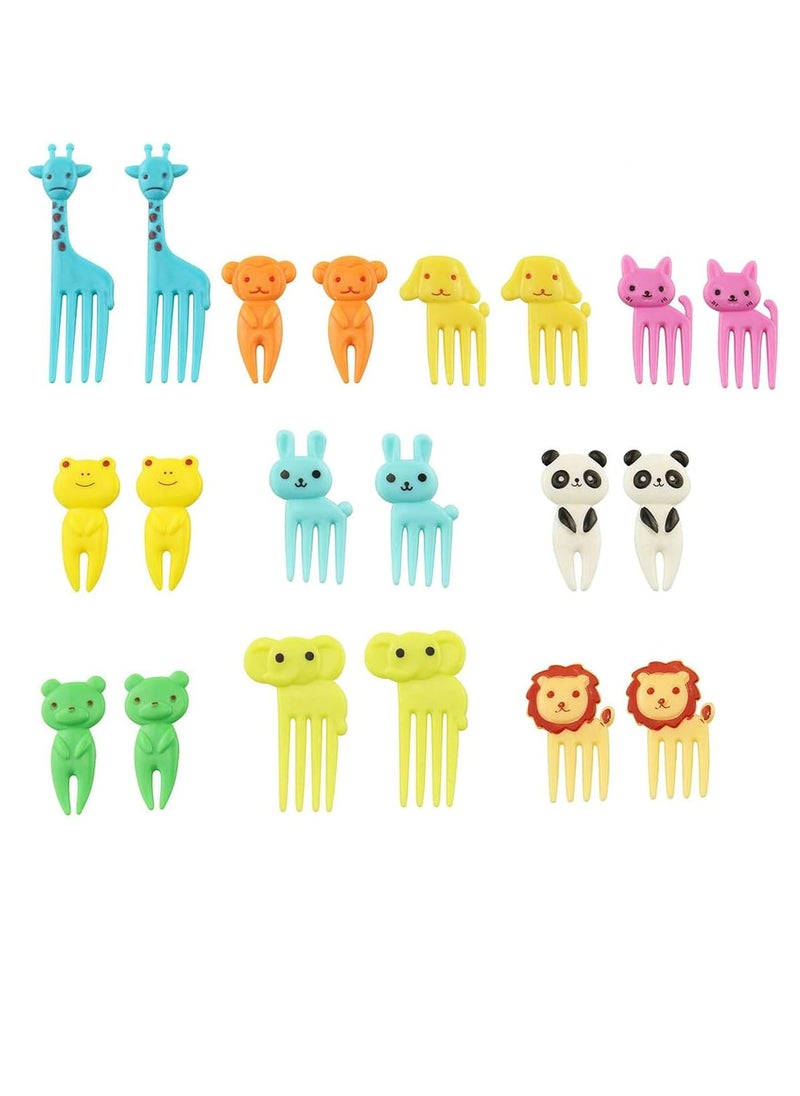 Generic Cute Cartoon Animal Fruit Fork for Kids Safety, Creative Mini Plastic Fork Set for Snacks and Ice Cream (10pcs)  - Image 2