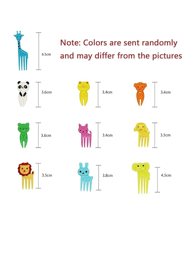 Generic Cute Cartoon Animal Fruit Fork for Kids Safety, Creative Mini Plastic Fork Set for Snacks and Ice Cream (10pcs)  - Image 5