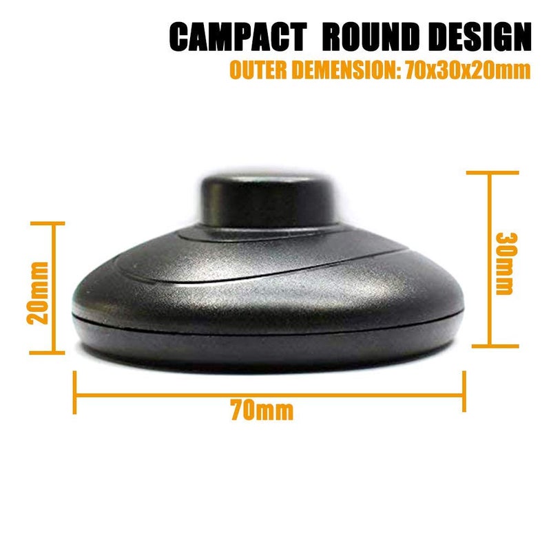 PLUSPOE Floor Foot Switch, UL Listed 3-Pack AC100-240V Inline Foot Pedal Lamp Switch w/Push Step-on-Button for LED Light On-Off Control - Image 4