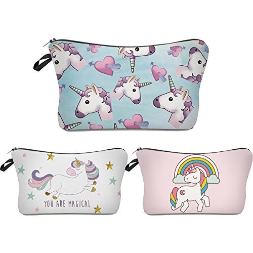 Deanfun Unicorn Makeup Bag, 3pcs/set Super Funny 3D Printing women cosmetic bag Multifuncition Pencil Holder (HZBTZ4) - Image 1