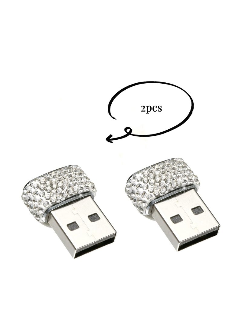 Generic - 2pcs Bling USB C Female to USB A Male Adapters, Type C to USB A Converter with Crystal Diamonds Bling Rhinestones, USB A to USB C Charger Cable Adapter for iPhone,Airpods iPad pro Samsung Galaxy etc. - Image 1