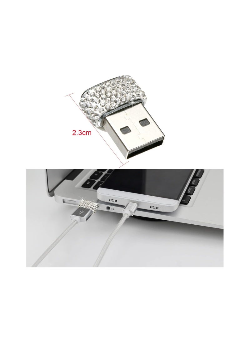 Generic - 2pcs Bling USB C Female to USB A Male Adapters, Type C to USB A Converter with Crystal Diamonds Bling Rhinestones, USB A to USB C Charger Cable Adapter for iPhone,Airpods iPad pro Samsung Galaxy etc. - Image 1
