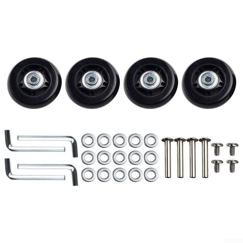 64x18mm 54mm 64mm مجموعة عجلات أمتعة بديلة مع محامل ومحاور وبراغي ومفاتيح ربط - Image 2
