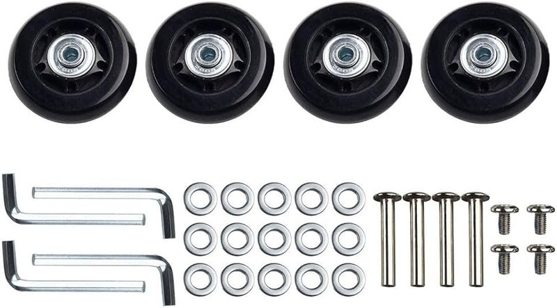64x18mm 54mm 64mm مجموعة عجلات أمتعة بديلة مع محامل ومحاور وبراغي ومفاتيح ربط - Image 1