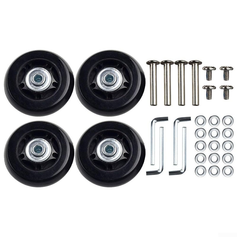 64x18mm 54mm 64mm مجموعة عجلات أمتعة بديلة مع محامل ومحاور وبراغي ومفاتيح ربط - Image 3