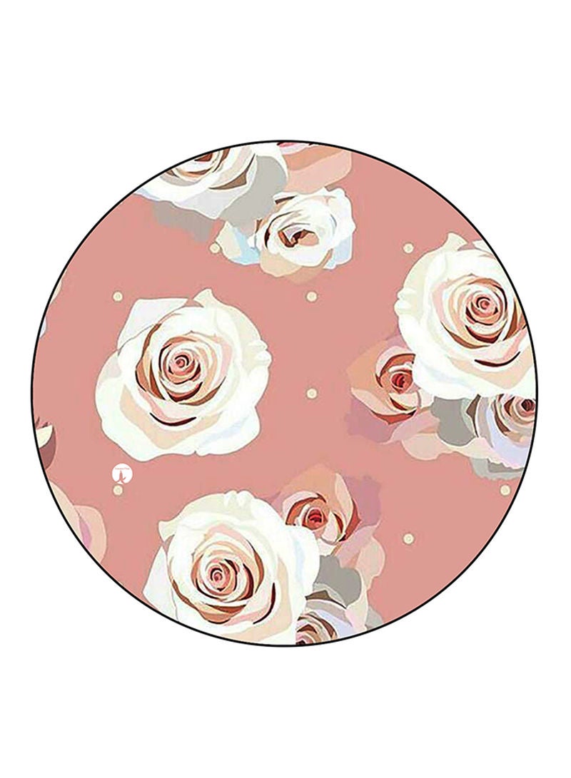 Flowers Printed Mouse Pad  Round  Multicolour
