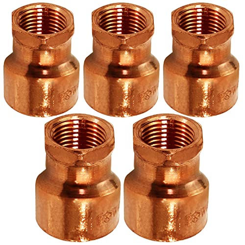 SUPPLYGIANT Supply Giant DDGA0120-5 Female Adapter Reducing Fitting Sweat x FIP Connections, 1/2 X 1/4, Copper - Image 1