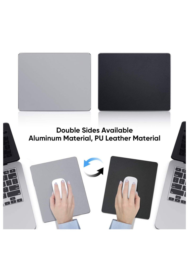 Aluminum Mouse Pad, Double-Sided, Ultra-Thin & Waterproof for Office & Gaming, Fast Precision Control for Laptops (Gray, 8.7x7.1in) - Image 4