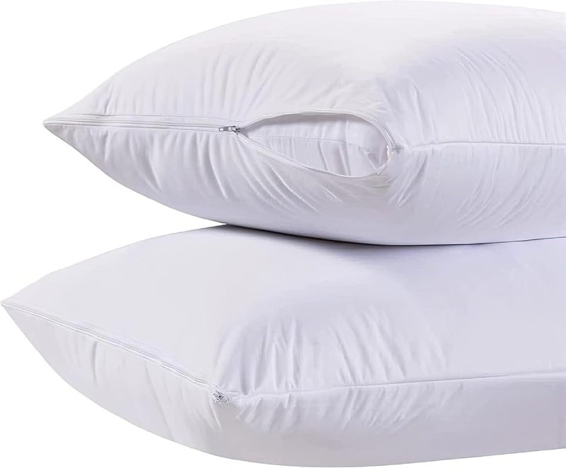 Trance Ultra Soft Terry Waterproof Pillow Protector Cover with Zippered Closure | Dust Mite - Bed Bug Protection | Oil and Water Spill Protection Covers (Small: 17 x 25 inch -White) - Pack of 2 - Image 2