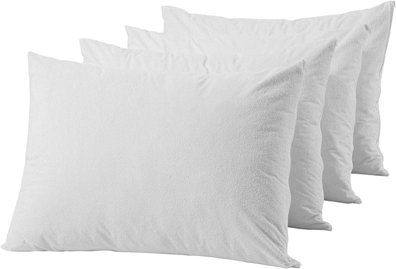 Trance Ultra Soft Terry Waterproof Pillow Protector Cover with Zippered Closure | Dust Mite - Bed Bug Protection | Oil and Water Spill Protection Covers (Small: 17 x 25 inch -White) - Pack of 2 - Image 3