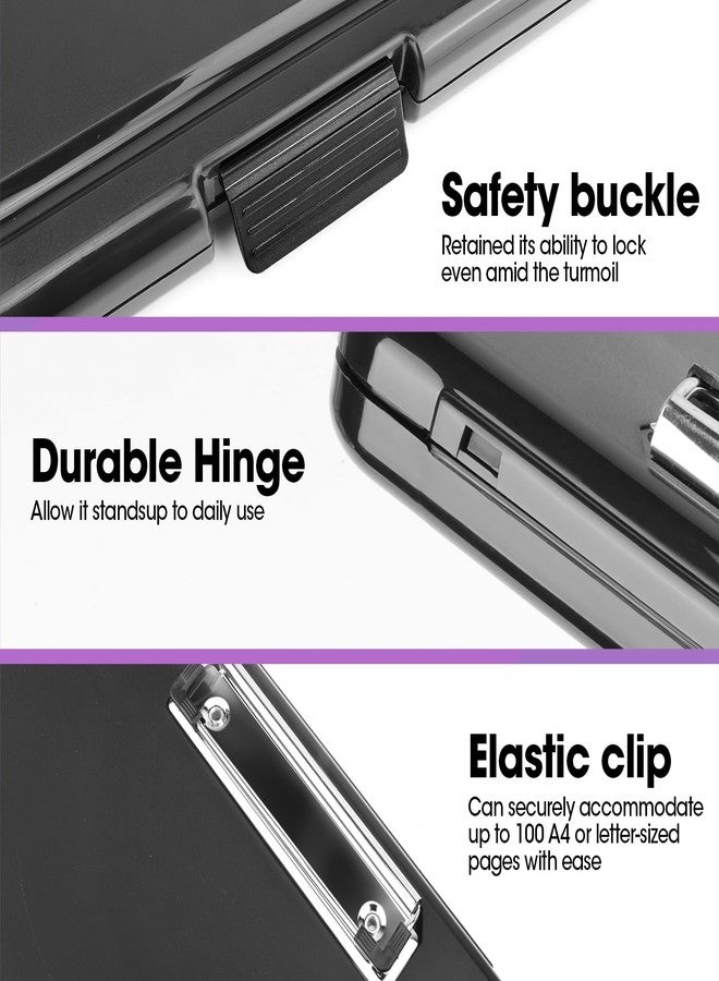 YesBes 8 Pack Clipboard with Storage, High Capacity Storage Clipboard 8.5 x 11 with Pen Holder, Letter / A4 Size, Inner Plastic Folder Attached for Teacher Office Home, Size 13.4 x 9.4 x 0.9 in - Image 5