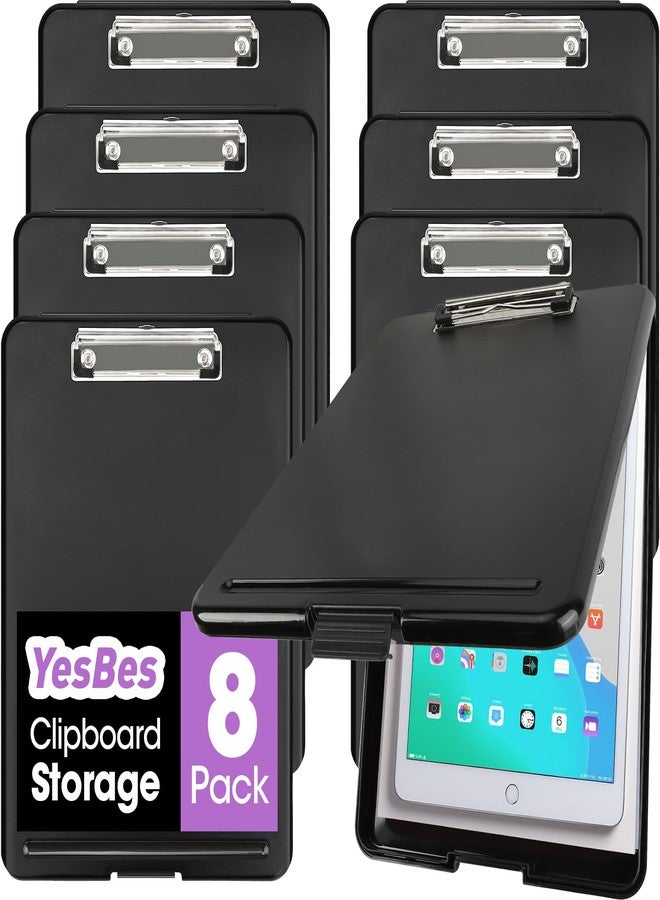 YesBes 8 Pack Clipboard with Storage, High Capacity Storage Clipboard 8.5 x 11 with Pen Holder, Letter / A4 Size, Inner Plastic Folder Attached for Teacher Office Home, Size 13.4 x 9.4 x 0.9 in - Image 1