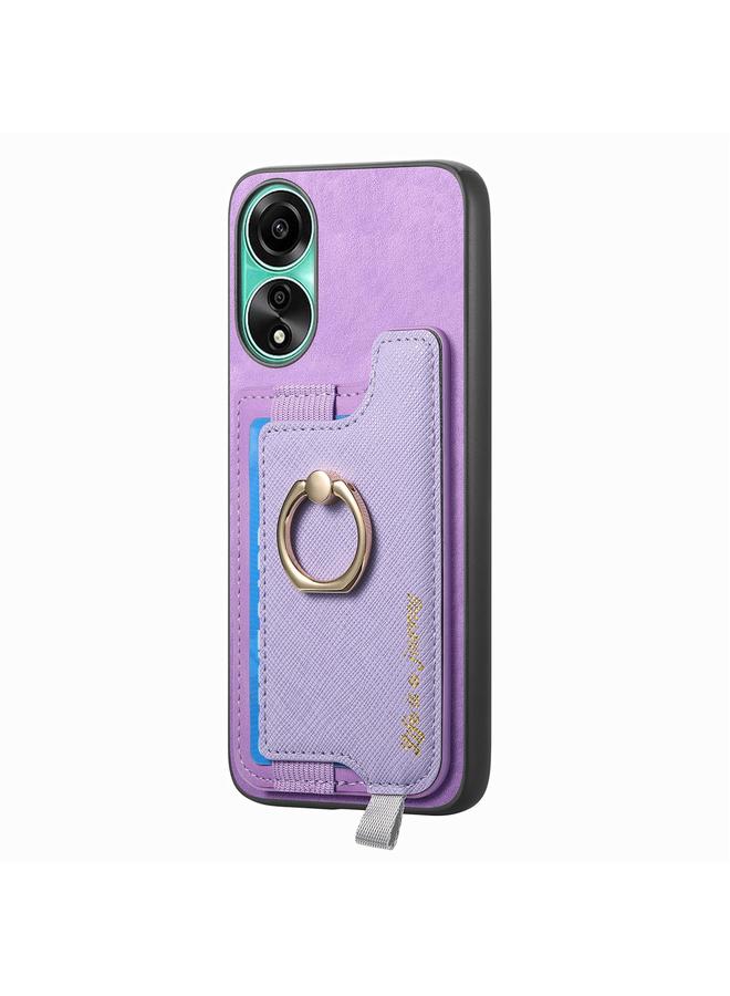 اس-توب جراب هاتف OPPO Reno12 Global Retro Magsafe Cross من الجلد مع حامل حلقة وحقيبة بطاقة - Image 2