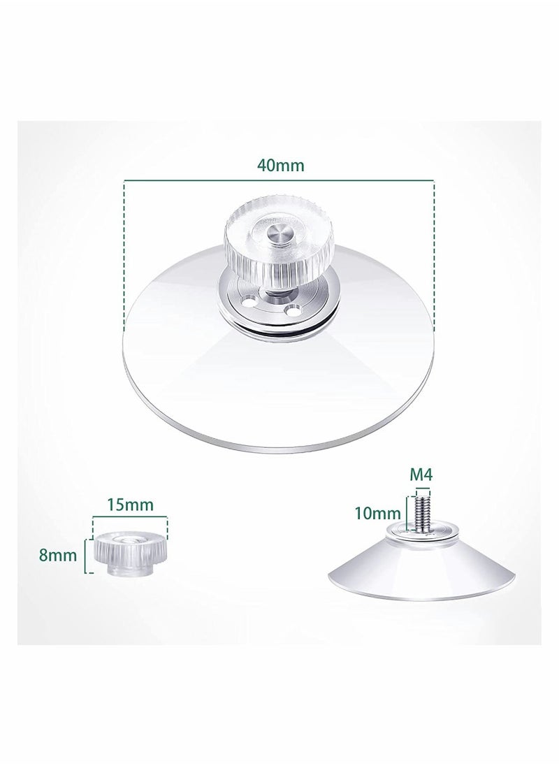 Y&D 10pcs Suction Cup Glass Pads 40mm Clear PVC Strong Sucker Holder with Screw Nut for Car Shade Cloth Bathroom Wall Door Window  - Image 5