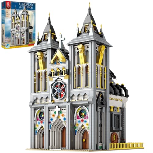 Reobrix Medieval Castle Building Block Set with LightArchitectural Model Kit 66027European Century ChurchConstruction Model for Adult and Teens Age of 14Home DecorationIdea Art Gift3183 PCS - Image 1