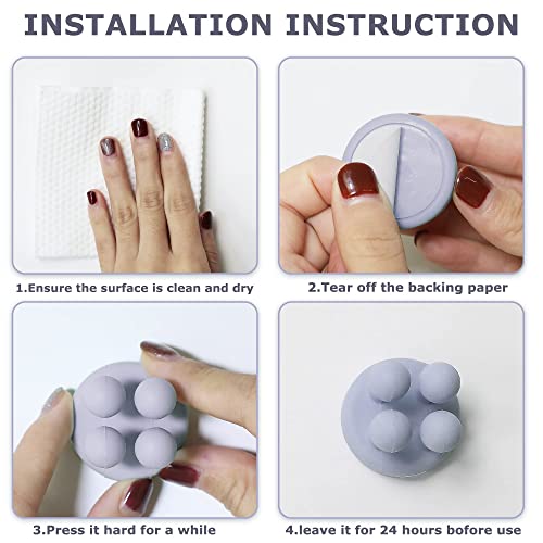 XoYoZo 4 pcs Silicone Toothbrush Holder Multi-Function Hook Waterproof self Adhesive Single Toothbrush Hook Plug Holder for Wall for Hanging Bathroom Kitchen Living Room Office - Image 5