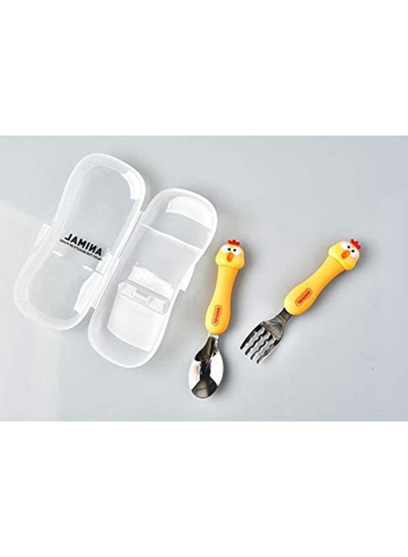 general Children's Cutlery Set 3-Piece Children's Cutlery Set Portable Children's Cutlery Set with Spoon and Fork Includes Plastic Case 304 Stainless Steel BPA-Free Dishwasher Safe - Image 5