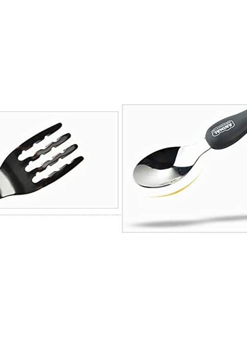 general Children's Cutlery Set 3-Piece Children's Cutlery Set Portable Children's Cutlery Set with Spoon and Fork Includes Plastic Case 304 Stainless Steel BPA-Free Dishwasher Safe - Image 3