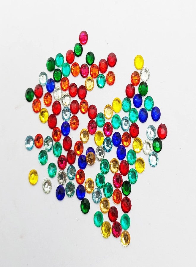 ESHOPPEE 4 mm Resin Chandla Rhinestone Beads for Dress Making Art and Craft (Multicolour) - Set of 12 Colours (2) - Image 3