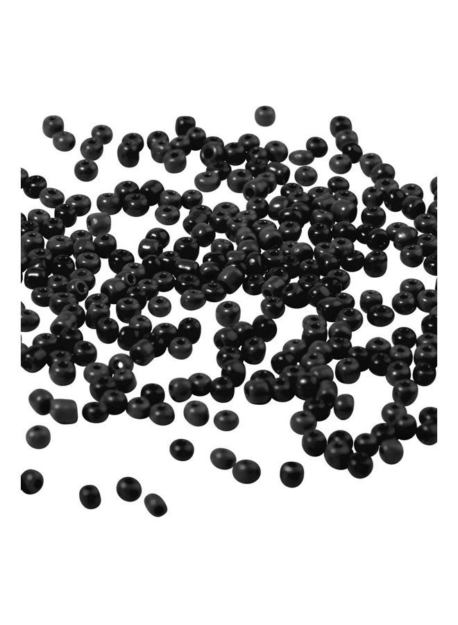 Panda Hole 1900 Pieces 8/0 Diameter Glass Seed Beads, Round Pony Beads, Waist Beads, Small Spacer Beads 3mm, for Earrings, Bracelets, Chains, Hoops, Jewelry Making, Halloween Decoration, Black - Image 1
