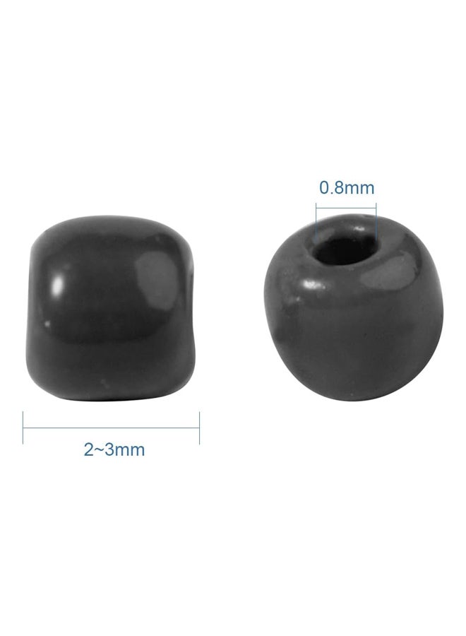 Panda Hole 1900 Pieces 8/0 Diameter Glass Seed Beads, Round Pony Beads, Waist Beads, Small Spacer Beads 3mm, for Earrings, Bracelets, Chains, Hoops, Jewelry Making, Halloween Decoration, Black - Image 3
