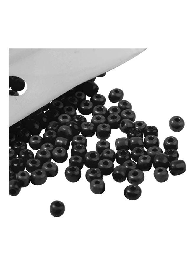 Panda Hole 1900 Pieces 8/0 Diameter Glass Seed Beads, Round Pony Beads, Waist Beads, Small Spacer Beads 3mm, for Earrings, Bracelets, Chains, Hoops, Jewelry Making, Halloween Decoration, Black - Image 2