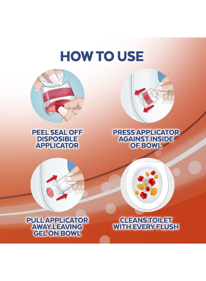 Lysol Automatic Toilet Bowl Cleaner, Click Gel, Mango & Hibiscus, 6 Count - Image 5