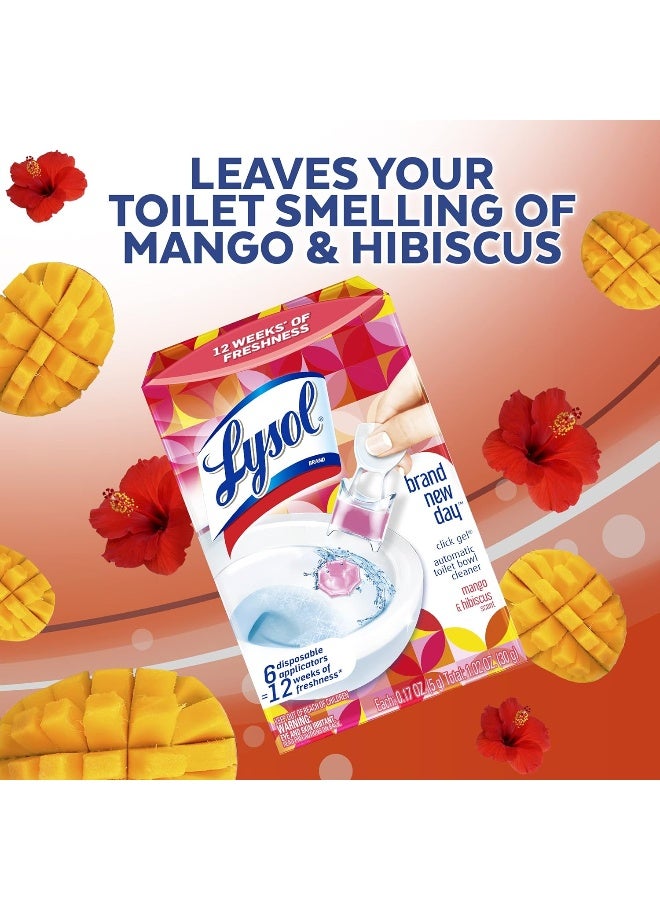Lysol Automatic Toilet Bowl Cleaner, Click Gel, Mango & Hibiscus, 6 Count - Image 2