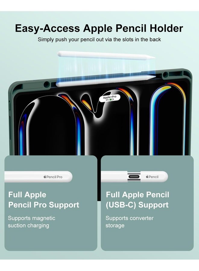 ELTRAZONE Green Tri-Fold PU Leather Case for iPad Pro 11-inch (M4) 2024 – Smart Tablet Cover with Multi-Angle Stand - Image 3