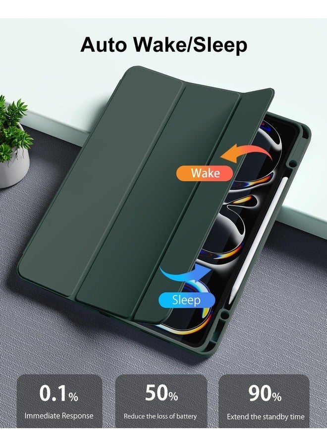 ELTRAZONE Green Tri-Fold PU Leather Case for iPad Pro 11-inch (M4) 2024 – Smart Tablet Cover with Multi-Angle Stand - Image 4