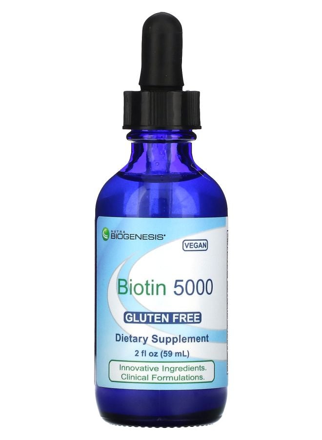 Nutra BioGenesis Biotin 5000 5000 mcg 2 fl oz (59 ml) - Image 1